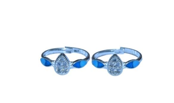shree emporium Pure 925 Sterling Silver Toe Ring | Droplets Sterling Silver Zirconia Toe Ring | Rhodium Finish, Zirconias | Adjustable Toe Ring For Women (3.2g) (Desgin-1)-picture-32