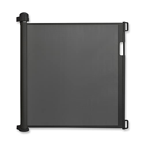 Froadp PVC Barriere de Securite Retractable, Barriere Animaux, Barrière de Sécurité Escalier pour Enfants, Grilles de Porte Barrières pour Chiens, Porte D'escalier (0-180 cm, Noir)