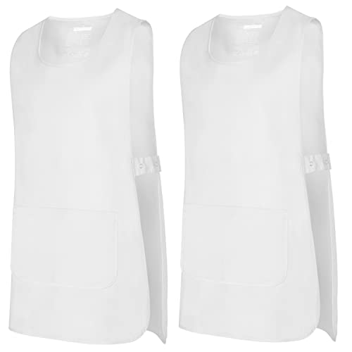 MISEMIYA - Paket 2 Einheiten - REINIGUNGSSCHÜRZE ARBEITSEINHEITLICHE KLINISCHE MEDIZINISCHE Reinigung TIERÄRZTLICHE SANITÄRE GASTFREUNDSCHA - X-Large, Weiß 21