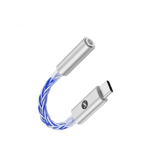 Image of JCALLY JM6 Pro USB C Type-C to 3.5 mm Dual DAC CX31993 MAX97220 Headphones Digital Audio Portable Decoding Amplifier HiFi DAC Mobile Headphone Adapter (Blue)