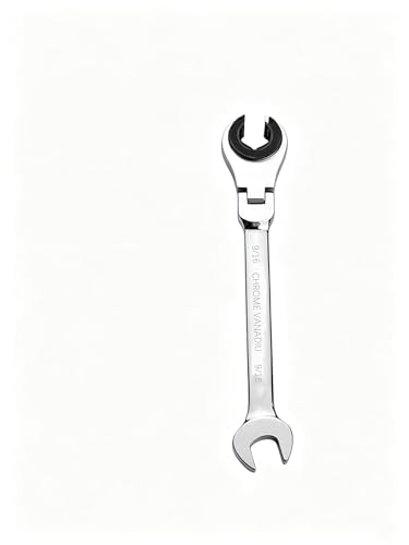 Image of FLZOSPER 9 /16-inch SAE Fix Tubing Wrench,Flex-Head Gear Wrench, Ratcheting Fix Combination Wrench Spanner
