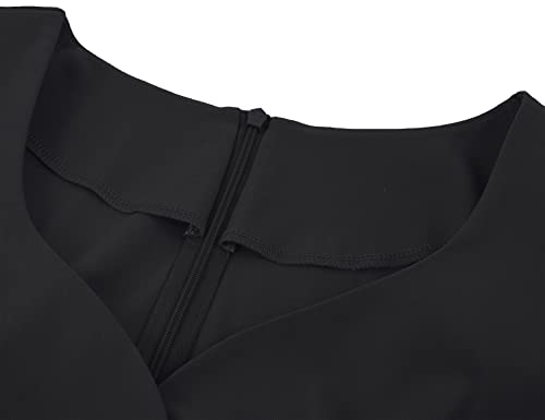 MUXXN Women's Short Sleeve Wrap V Neck Midi Bodycon Vintage Formal Work Dress4