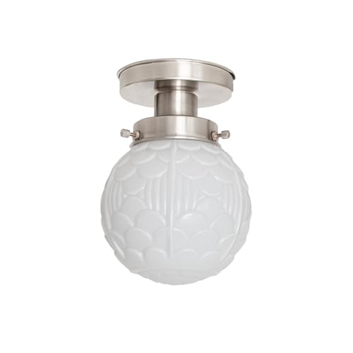 Plafonnier Arcade 20's Nickel Mat luminaire Art Deco Trade plafonnier rétro pour couloir et salon