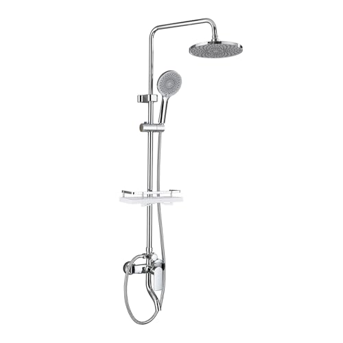 sunrik Colonna Doccia Cromo, Doccia idromassaggio, Colonna Doccia con Soffione,