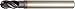 WIDIA Hanita 47N010004LT VariMill I 47N0 HP End Mill, Ball Nose, 10 mm Cutting Diameter, Carbide, TiAlN, RH Cut, Straight Shank, 10 mm Shank Diameter, 4FL
