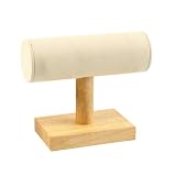 SWOOMEY Soporte y de Forma Maciza de T para Madera Pulseras en Organizador Elegante Creativo para Exhibir y Proteger Joyas en Casa