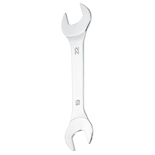 Image of sourcing map Super Thin Open End spanners Metric, 19mm x 22mm, Slim Chrome-Vanadium Steel Wrench Tool for Tight Spaces Repair