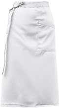 Granvoo Waiter Apron 68 x 70 cm, White, Adjustable, Unisex Polyester with Pocket for Kitchen, Bistro, Cafe, Restaurant, white