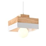 Lámpara Colgante Moderna Con Forma De Farol, Lámpara Colgante De Madera Con Forma De Cúpula, Lámpara Colgante De Isla De Cocina (pequeña), Colgante Estilo Art Déco Industrial Para Comedor, Pasillo Y