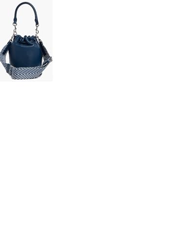 Marc Jacobs Leather Bucket Bag Crossbody (Azure Blue)3