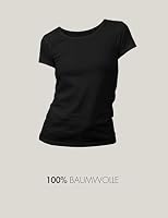 Basic Treasure 3er Pack Tshirt Damen Schwarz, Kurzarm, 100% Baumwolle, M – Ansicht 8