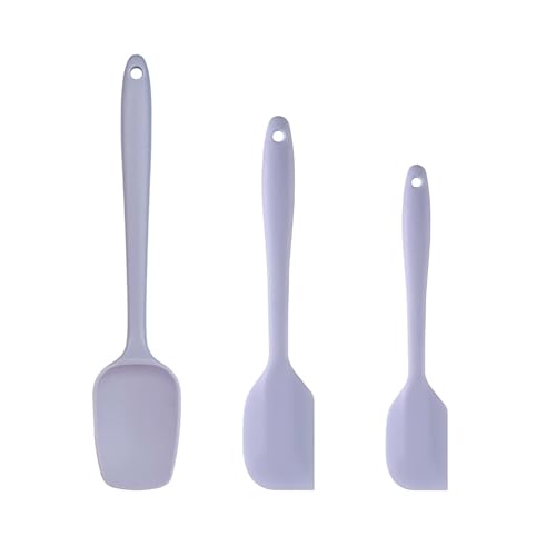 3-teiliges Silikon-Spatel Set, Hitzebeständig bis 230°C, BPA-frei, mit Edelstahlkern, Nahtloses Design, Spatel für Küche, Backen, Teig und Antihaft-Pfannen