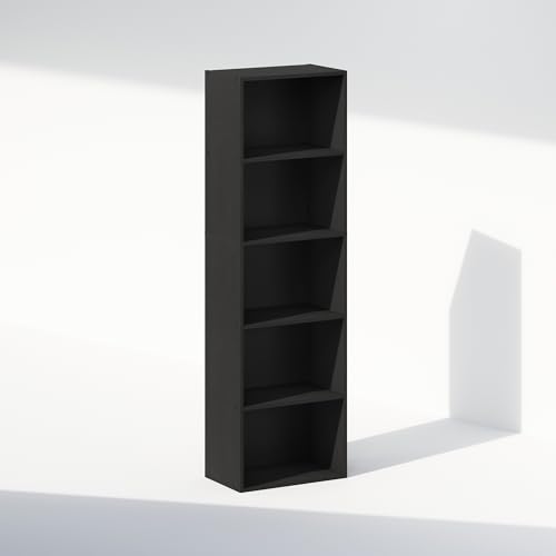 Image of Furinno Reed Closet Organizers and Storage, 5-Tier Closet Organizer, Open Shelf Closet Storage, for Wardrobe, Bedroom, Living Room, Blackwood