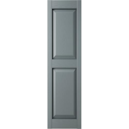 12"W x 39"H Mid-America Vinyl, Standard Size Williamsburg Double Panel Shutters, w/Installation Shutter-Lok's & Matching Screws (Per Pair), 419 - Storm Cloud by Mid America - Image 2