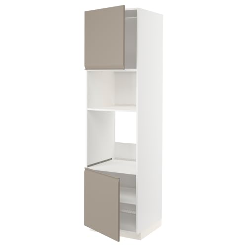 ProTuning HOMEMETOD Hi cb f horno/micro w 2 drs/estantes, blanco/Upplöv beige oscuro mate, 60x60x220 cm