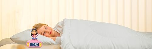 LEXIBOOK, Gabby’s Dollhouse, Gabby Nightlight Alarm Clock, Sounds and Melodies, Backlit LCD Screen, Illuminated, Snooze, Pink, RL800GDH