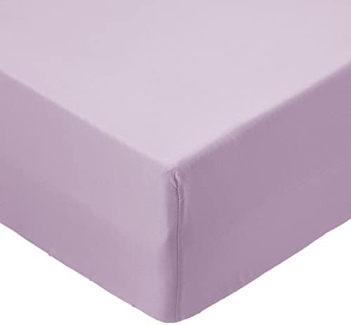 Amazon Basics Microfiber Fitted Sheets, Grey Stripes, 160 x 200 x 30 cm