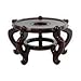Black 6" Wooden Fishbowl Display Vase Plant Stand