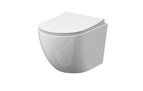 nuie NCG340 Freya Wall Hung Toilet Pan with Soft Close Seat