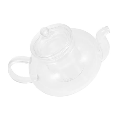GLEAVI 加厚高硼硅ガラス花茶ポット 耐熱フィルター付き透明ティーポット 滑らかクリアデザイン ハンドル付 繰り返し使用可能茶器