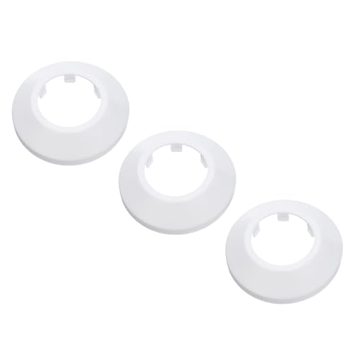 PATIKIL Rohrabdeckung Wasserrohrabdeckung Dekoration Rohrmanschette 1,34/34mm, 3 Stück Flansch PP Kunststoff Abflussrohrabdeckung Rosetten für Heizkörperrohre Wandrohrrohr Dekor, Weiß