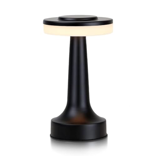 JHPGEOE Cordless Metal Desk Lamp, Touch Sensor Control LED Table ...