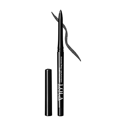 Lola Make-Up Professional Automatic Eye Pencil, Oil Free, Smudge & Waterproof, Soft Texture, Slim & Precious With Built In Sharpner, Vegan, No.1 Black Cover