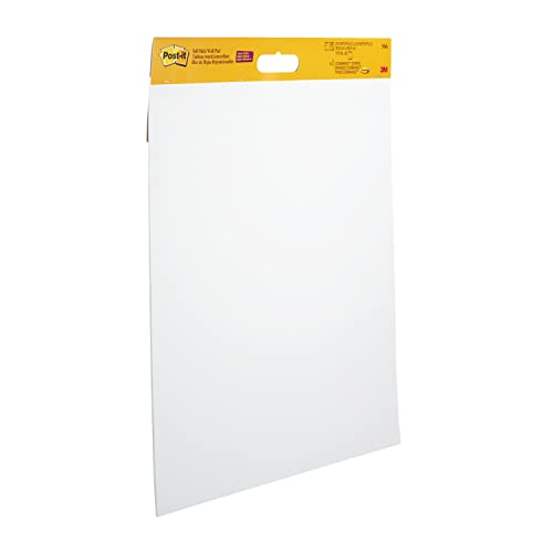Post-It Easel Pad, 20 In X 23 In, White, 20 Sheets/Pad, 2 Pads/Pk, Mounts To Surfaces With Command Strips Included (566) #TOP1