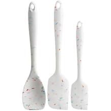 Trudeau Confetti Silicone Utensil Set 11" Spatula, 11" Spoonula & 8" Small Reinforced hybrid flexible silicone, BPA-free, heat resistant to 428F, ergonomic & dishwasher safe.