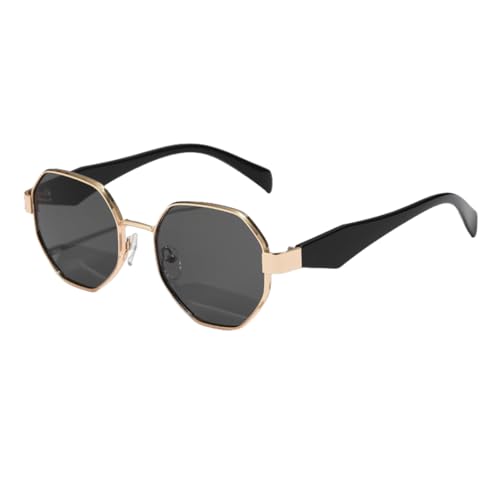 Lunettes de soleil steampunk pour hommes et femmes monture métallique polygonale
