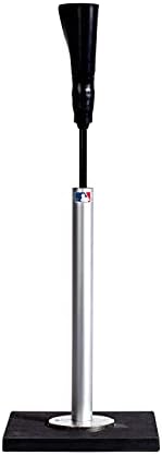 Franklin Sports Baseball + Softball Batting Tee - MLB Pro Porta Hitting Tee - Portable, Weighted Batting Tee for Baseball + Softball - Adjustable Tee Silver