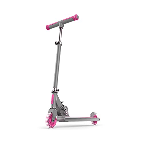 Jetson Scooters - Leo Kick Scooter (Pink) - Collapsible Portable Kids Push Scooter - Lightweight Folding Design With High Visibility Rgb Light Up Leds Wheels And Adjustable Height Handlebars #TOP12