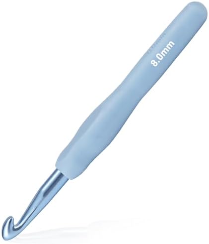 8mm Crochet Hook, Super Smooth 8 mm Ergonomic Crochet Hooks for Beginners, Comfort Crochet Needle for Arthritics, 1 Pack