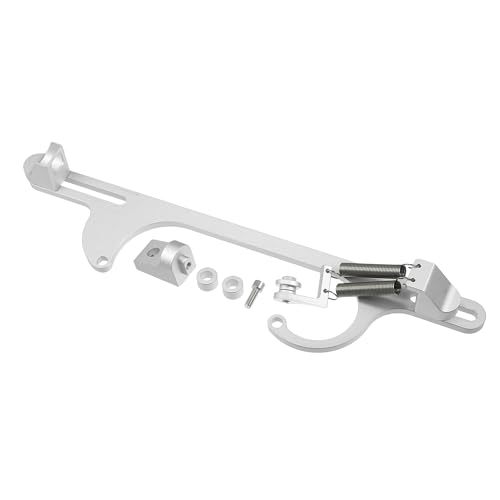 X AUTOHAUX 1 Set Aluminum Alloy Throttle Cable Bracket Kit Adjustable Replacement for 4150 4160 Series Carburetor Silver Tone
