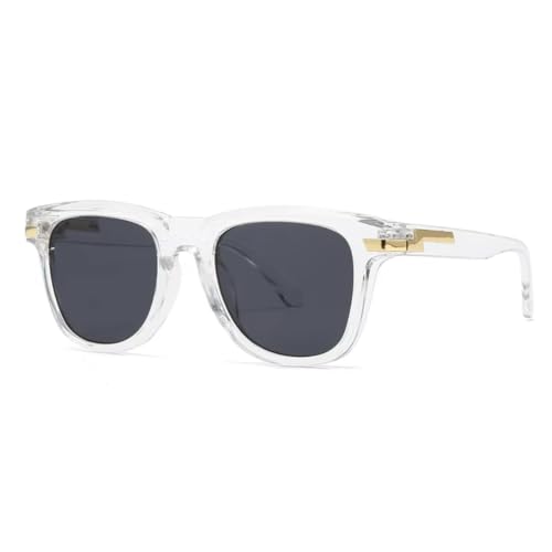 Lunettes de soleil rétro pour hommes à monture large noire style vintage