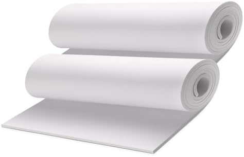Białe arkusze EVA z pianki EVA, 2 sztuki w rolce, wysokiej jakości pianka eva, grubość 6 mm, 35 x 124 cm, wysoka gęstość 86 kg/m³, do kostiumu cosplay, rękodzieła, projektów DIY MEARCOOH
