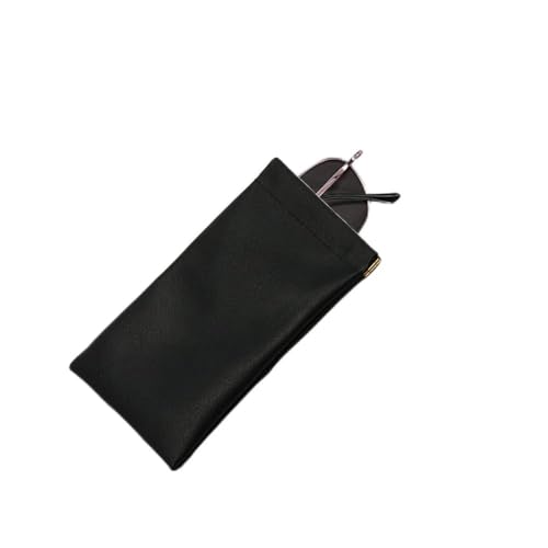 Estojo de óculos portátil com zíper, cinza