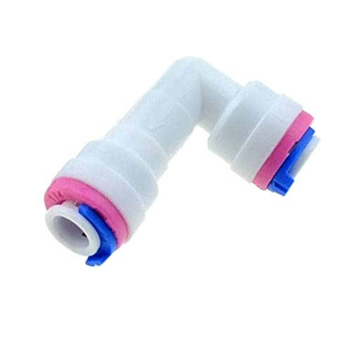 bzcemind Robinet anti-retour droit coudé à raccord rapide pour tuyau de 6,35 mm de diamètre OD - Système d'osmose inverse - Raccord de tuyau en plastique de type L - Tuyau de 6,35 mm de diamètre
