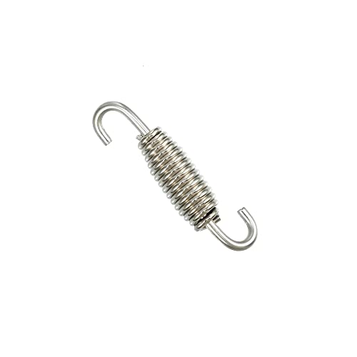 Image of X AUTOHAUX 4 Set 55mm 2.17 inch Motorcycle Exhaust Pipe Spring with U Shape Hooks Stainless Steel Silver Tone