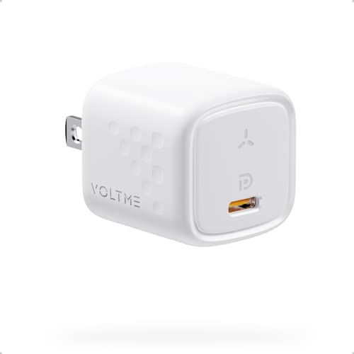 VOLTME GaN 30W USB C Charger, USB-C Power Adapter, Mini Type C Wall Charger, PD3.0 PPS Fast Charge for iPhone, Samsung, MacBook Air, iPad Pro, Pixel (White)