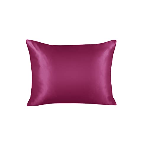 Shopbedding Luxury Satin Pillowcase For Hair – Standard Satin Pillowcase With Zipper, Raspberry (1 Per Pack) – Blissford #TOP15