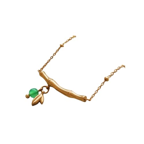 Collier pendentif chinois agate rouge verte bijoux acier de synthèse femme