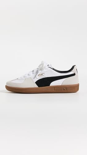 PUMA Mens Palermo Leather Lace Up Sneakers Shoes Casual - Off White, White - Size 7.5 M