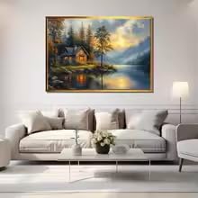 Cabane toscane confortable tableau sur toile évocation nature