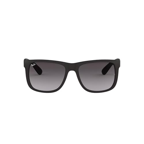 Ray-Ban Justin RB4165 Non-Polarized- Occhiali da Sole Unisex, Nero (Rubber Black/601/8G), 51 mm