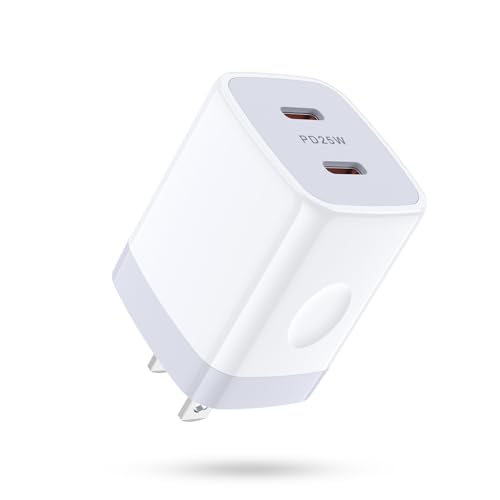 USB C Charger Block, 25W 2 Port Type C Wall Charger Fast Charging Dual PD Power Adapter Plug for iPhone 15/15 Pro/15 Pro Max/15 Plus,Pixel 8,Samsung Galaxy S23 FE S22 S21 S20 A15 A14 A54 Android Phone