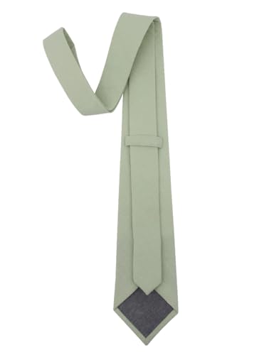 Image of Kebocis Mens Solid Color Cotton Necktie for Men