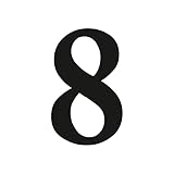 Zahlen-Aufkleber Nr. 8 in schwarz I Höhe 10 cm I selbstklebende Haus-Nummer, Ziffer zum Aufkleben für Außen, Briefkasten, Tür I wetterfest I kfz_471_8