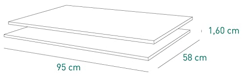Composad | Paar 2 Regale für Schrank der Linie MIPIACE, Innenregale für Schränke, interne Regalböden, Maße (BxHxT) 95,2 x 1,6 x 58,5 cm, Farbe Zementgrau, Made in Italy