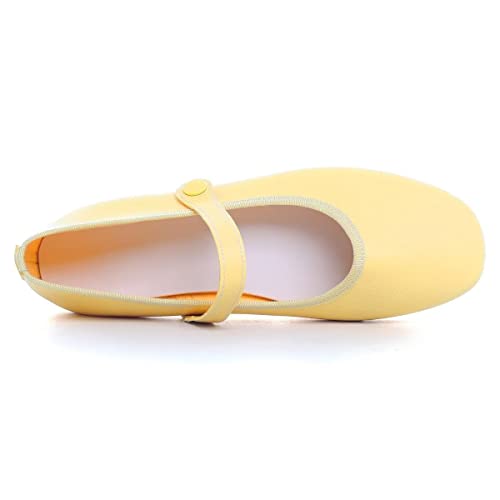 LUXINYU Women's Mary Jane Shoes Candy Color Ankle Strap Ballet Flats Soft Pu Leather Lightweight Casual Flats3